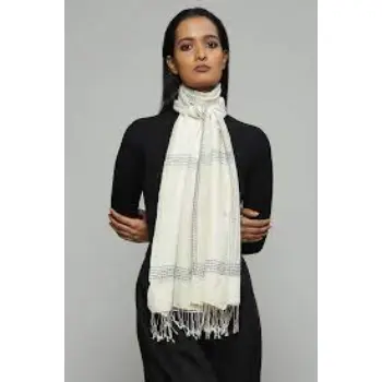 Hand Stitch Silk Wool Scarf